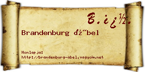 Brandenburg Ábel névjegykártya