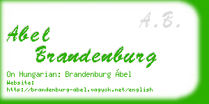 abel brandenburg business card